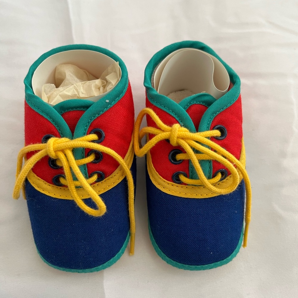 Vintage Gymboree Crib Shoes Red, Blue, Green, Yellow